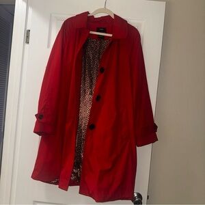 Dennis Basso Red Trench Coat